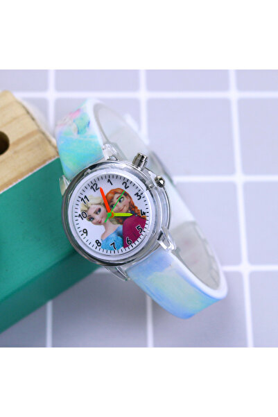 Choice Girls Sky Blue Disney Princess Elsa Kids Watches Girls Silicone Strap ...
