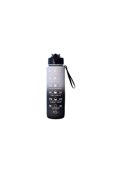 Choice Grey Gradient Color 1000mL Large Capacity Outdoor Sports Plastic Cup, Bouncing Suction Nozzle, Space