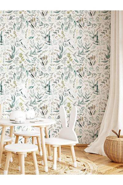 Choice QZ-40124-002-MM ورق حائط ذاتي اللصق بتصميم نمط أوراق الشجر، سميك ومقاوم للرطوبة