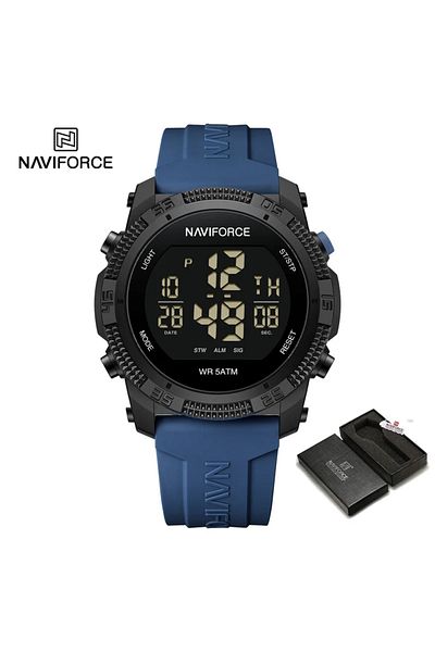 Choice BBE-BOX NAVIFORCE NF7104 Men's LCD Digital Casual Date and Week Alarm Waterproof Silicone Strap Ele