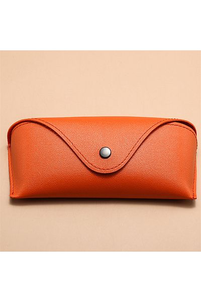 Choice Orange 1pc Durable PU Leather Glasses Case Sunglasses Solid Color Pouch Bag Eyewear Box Lightweight