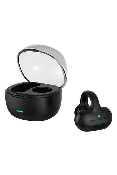 Choice BLACK Earclip Wireless Bluetooth Headset OWS Touch Light Mini High Quality Earplugs Anti Sweat HD So