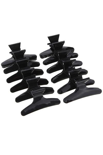 Choice Black-12pcs HuDJ 12 professional butterfly hair clips, fashionable hair clips, used for hair styling