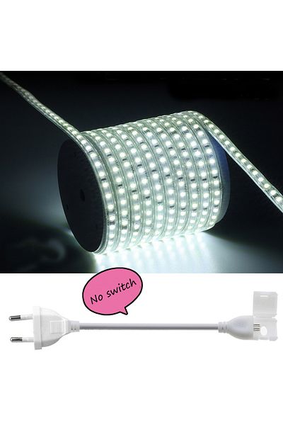 Choice 3m length AC220V EU Plug White Light 6000K Ultra-thin Waterproof Led Strip Light 10cm Cut 220V 120LE