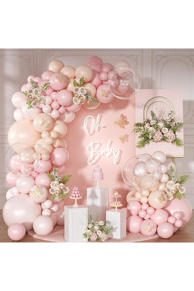 Choice Other Pink Blue And Pink Balloon Arch Set Blue Pink White Balloon Arched Garland Set Including Light