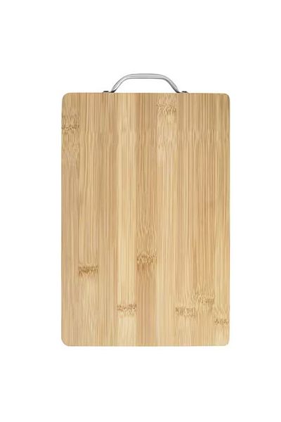PUFO Universal Kitchen Chopper Made Of Bamboo Wood With Metal Handle, Brown, 36 X 26 Cm