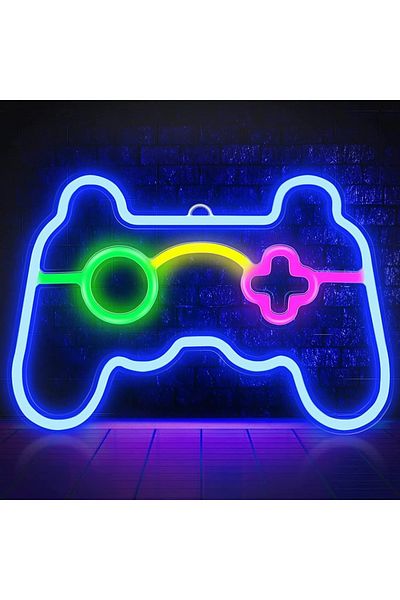 Choice White USB Game Console Handle Shape Bedroom Children's Room Game Room Decoration LED Neon Lights