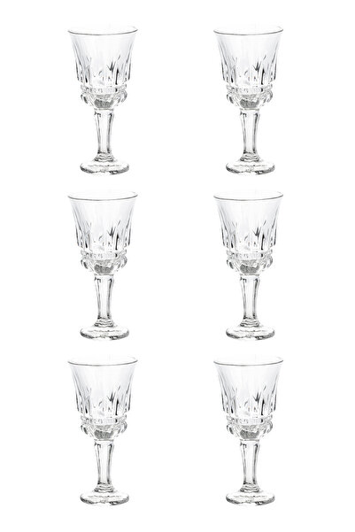 ORTAKÖY CENNETİ 8003 Set of 6 Coffee Side Water Glasses with Legs 90Cc