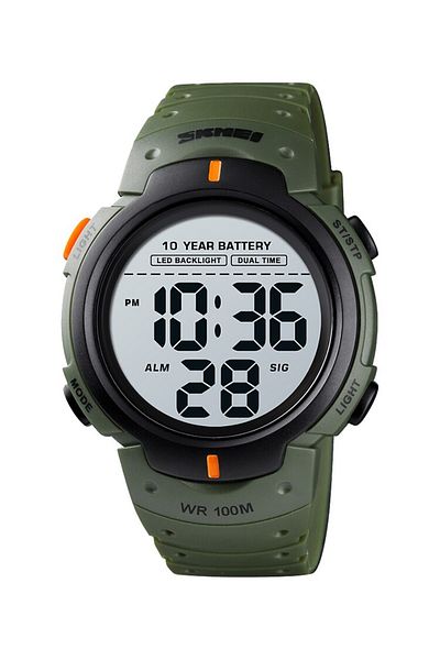 Choice Army Green Skmei Fashion Men Sports Digital Watches 100m Waterproof Led Light Display Wristwatch Lum