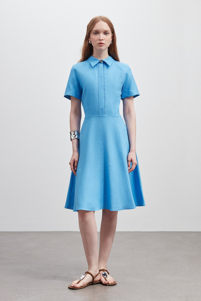 Shn NAKIŞ DETAYLI KETEN ELBİSE