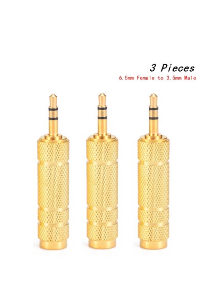Choice 3 قطع محول سماعة رأس من 6.5 مم ذكر إلى 3.5 مم أنثى مقاوم للتآكل، قابس صوت سهل الاستخدام