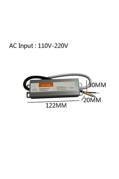 vusum 12V 50W Waterproof Power Supply IP67 Lighting Transformer AC110V~220V To DC 12V 24V LED Driver 10W