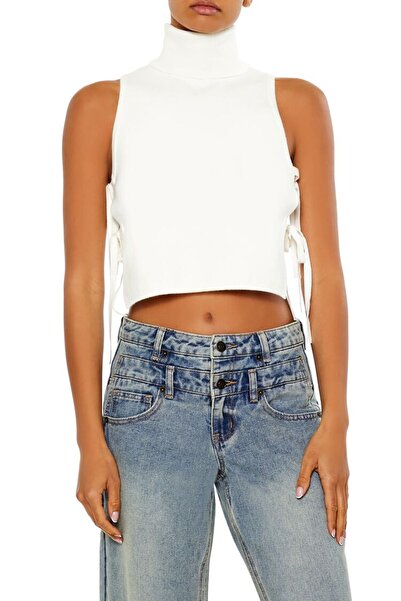 Forever 21 Örgü Kazak Dokusu Açık Yanlı Bluz