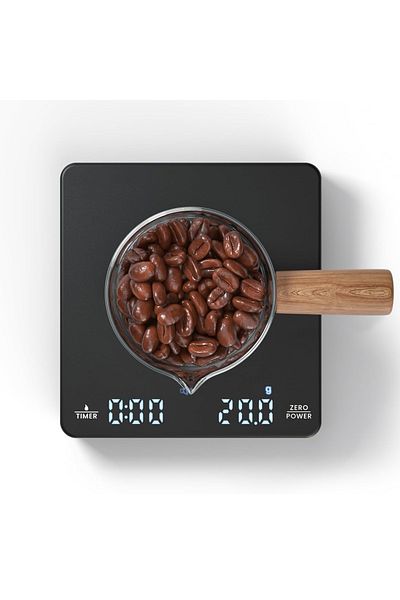 Choice 3Kg black Digital Coffee Scale with Timer LED Screen Espresso USB 3kg Max.Weighing 0.1g High Precisi