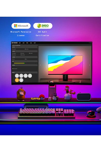 Choice Windows and MAC OS For 24 inch PC Immersion RGB Computer Screen Synchronization Light Strip, USB 5V