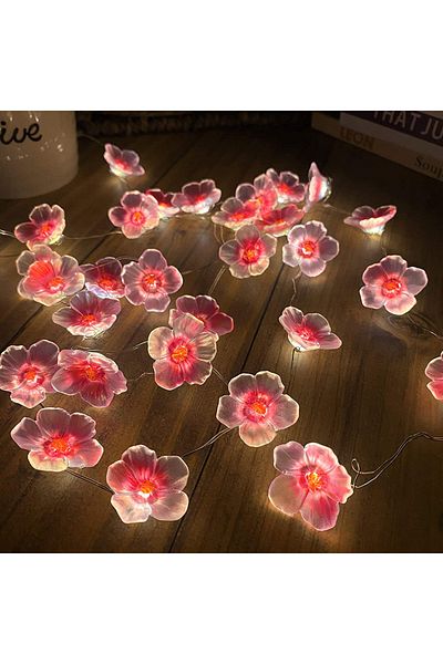 Choice 2M 20LED-Battery Pink 3M 30LEDS Cherry Blossom Fairy String Lights Pink Flower String Lamps Battery