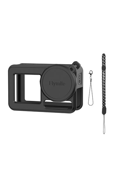 Choice Black Flymile Silicone Case For Dji Action 5 Pro Sports Camera Body Cover With Lens Cap Silicone Rub