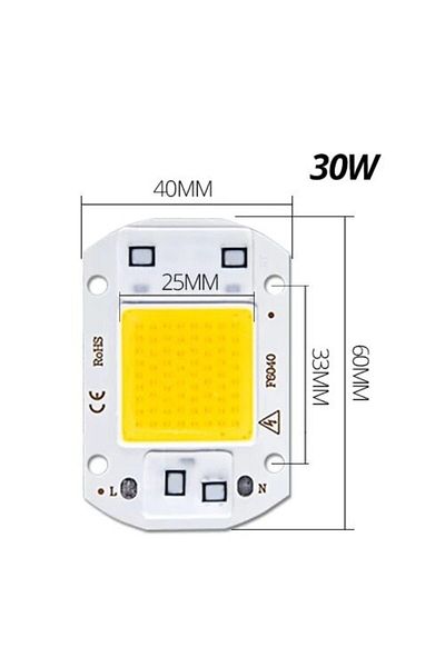 Choice 30W Warm White 220V LED Chip COB Lamp Bead 20W 30W 50W LED 220V 110V Smart IC No Need Driver DIY Flo