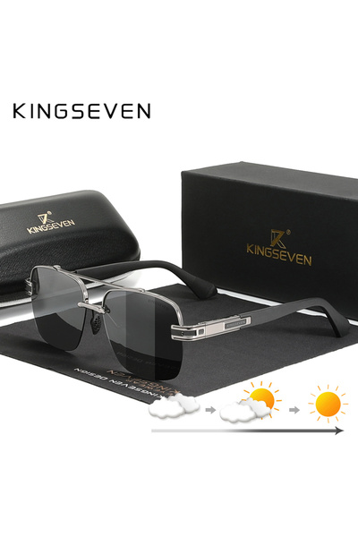 choice2 Gun Photochromic KINGSEVEN New Design Sunglasses For Men Polarized Gradient Sun glasses Women Men Sq