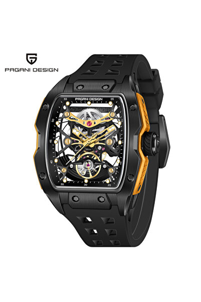 Choice ساعة باجاني الجديدة بتصميم 2025، سوداء بالكامل، مقاس 42 مم، مينا هيكلي...