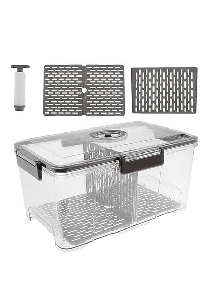 Choice 7.5l Gray Kitchen Countertop Airtight Box Transparent 8qt Bread Storage Container Extra Large With L