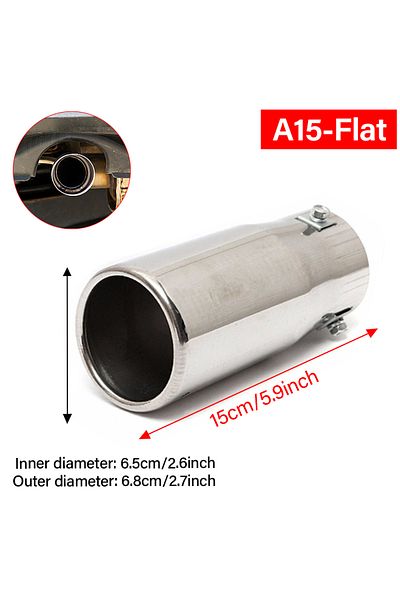 Choice Flat Universal Car Exhaust Pipe Tip Muffler Steel Stainless Trim Tail Tube Vehicle Auto Replacement