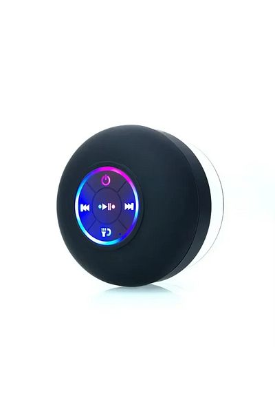 Choice مكبر صوت لاسلكي صغير الحجم قابل لإعادة الشحن بتقنية البلوتوث TWS باللون الأسود مع إضاءة LED RGB مقاومة للماء IPX5