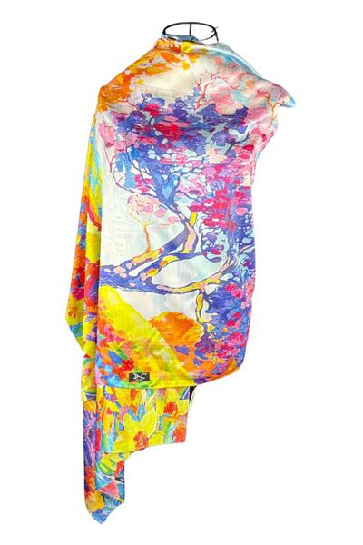 DACSHOP Shawl scarf with 2 sides, purple/pink