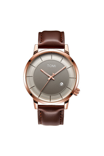 Choice ساعة تومي الفاخرة للرجال باللون البني والذهبي الوردي، ماركة أصلية أنيق...