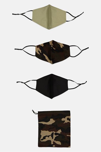 Asos Design Men 3 Pieces Washable Face Mask, Multicolor