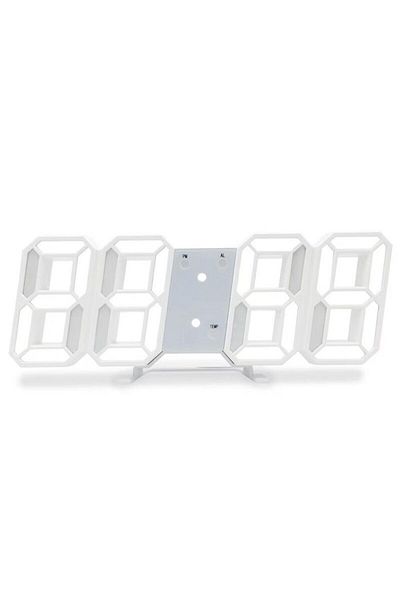 Choice White 3D LED Digital Clock Luminous Fashion Wall Clock Multifunctional Creative USB Plug In Electron