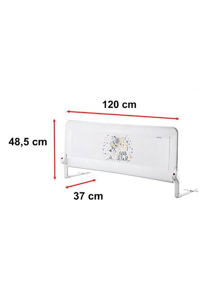 GUİMO Bariera De Protectie Pentru Pat, Rabatabila, Guimo, 120x48 Cm, Little Star, Decor Oita, Alb