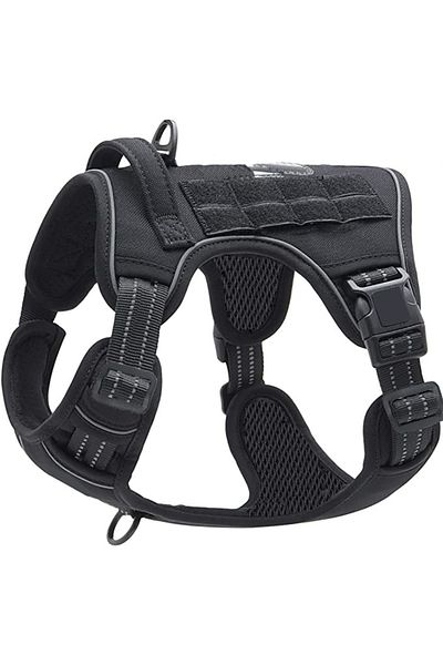 Choice L black Painless No Pull Large Dog Tactical Harness - Durable Military-Style Vest with Reflective St