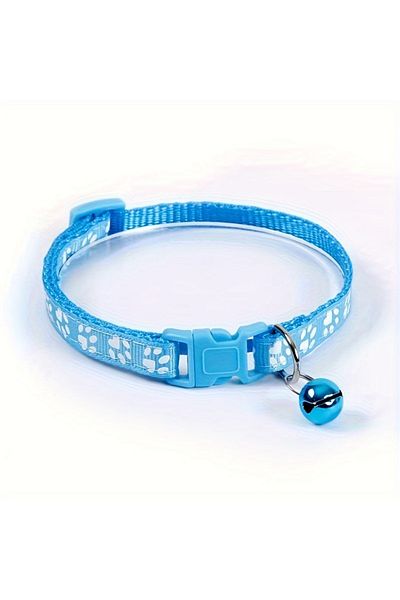 Choice Blue Fashion Pet Cats Collar Colorful Pattern Cute Bell Adjustable Collars For Cats Kitten DIY Ring