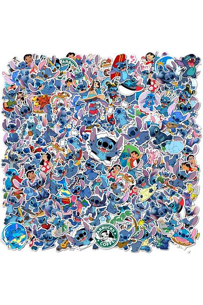 Choice 100PCS 100PCS Disney Cute Cartoon Lilo & Stitch Stickers Kawaii Decals Kid Toy DIY Laptop Suitcase N