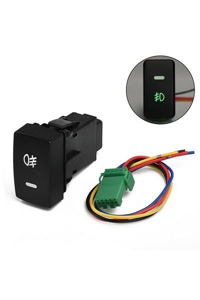 NIGHTKIST Car Fog Light 5-Pin LED On-Off Button Switch With Wire For Honda Civic Auto Car Push Button Switc...