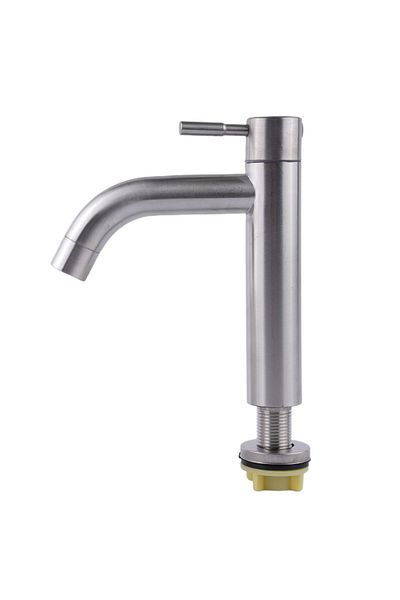 Choice White Bathroom Sink Faucet Stainless Steel Silver Single Cold Counter Basin Tap Kitchen Sink Faucet
