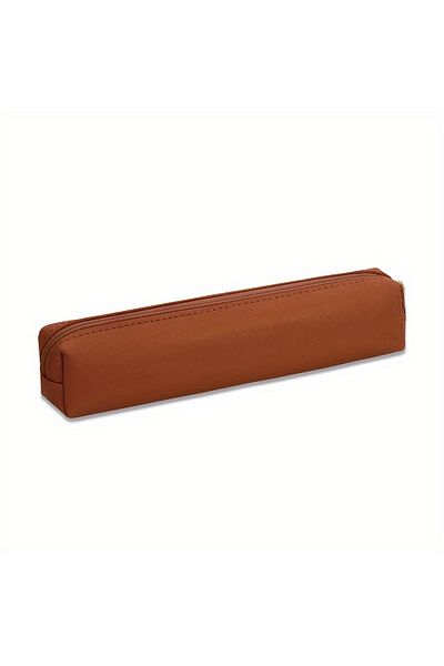 Choice Brown 1pc Mini Makeup Pencil Case Bag, Makeup Bag, Eyebrow Brush Pencil Case, Premium Faux Leather P