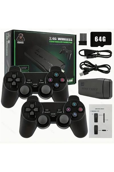 Choice 64G 2.4G Dual Wireless Video Game Stick Joystick Console Gaming Stick 4K 20000+ Gaming 64GB Retro Ga