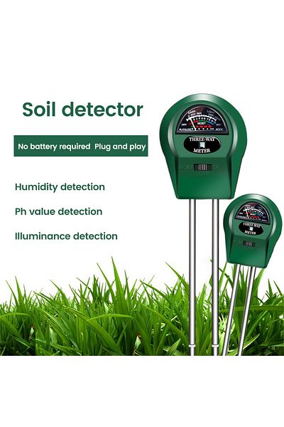Aideepen Green 3-in-1 Soil pH Meter Hygrometer Plant Growth Tester Moisture Light Intensity Garden Tool for F