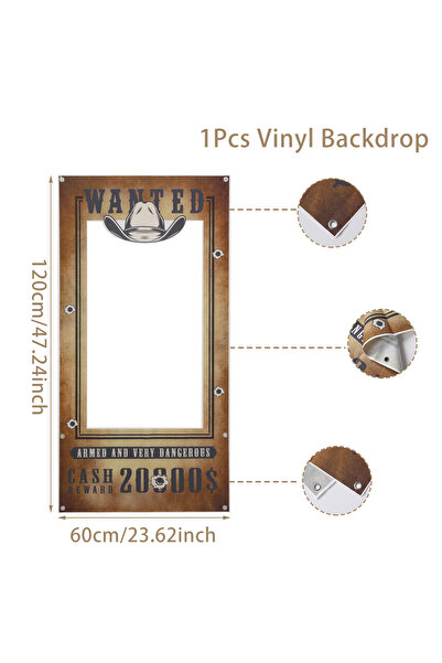 Choice خلفية تصوير لحفلات أعياد الميلاد بطابع رعاة البقر الغربي بلون الياقوت الأزرق الداكن للأطفال