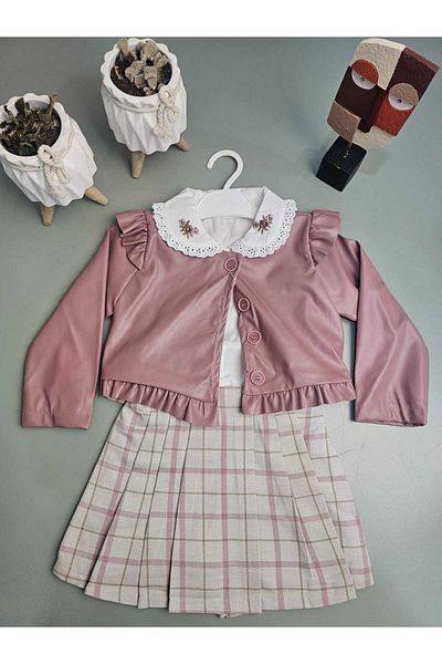 VİYOLİNA Leather Jacket Suit