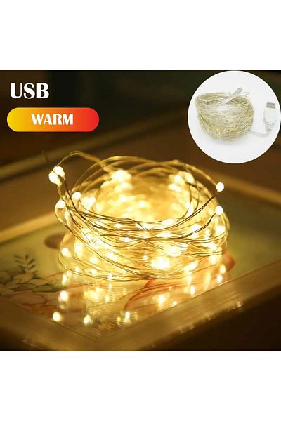 Choice 10m 100LED Warm 5M/10M USB Fairy Light New Year LED Christmas Light Waterproof Copper Wire String Li
