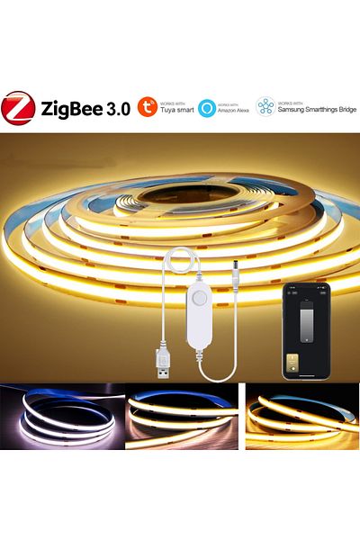 Choice 4M Kit White 5V USB Tuya Zigbee 3.0 COB LED Strip Light 1m-5m Warm White Flexible Dimmable Lights 32