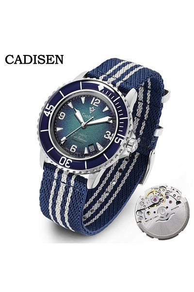 Choice Blue(MIYOTA) CADISEN Deep Explorer 2025 New Automatic Mechanical Watch Man Canvas Strap Wristwatch M