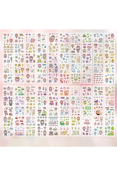 Choice randomly 20 sheets 20 Sheets Waterproof Stickers for Kids Toddlers 1000+ Vivid Children Stickers Boy