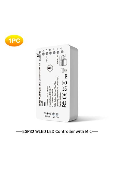 MJJC Esp32 With Mic 1pc Wled Controller Gledopto Esp32 Wled Led Controller With Mic Diy Music Dynamic Mod