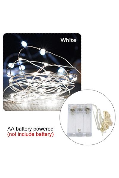 MeeToo 3m white 10M 5M 3M 2M Copper Wire LED Tinsel Garland Battery Powered Fairy LED String Lights for Hol