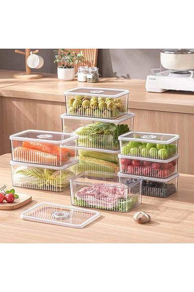 Choice Clear Transparent Fridge Organizer Food Storage Containers Fresh Vegetable Fruit Baskets Refrigerato