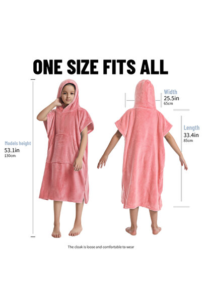 Choice PINK Microfiber Kids Changing Towel Robe: Soft Plush Bath Towels - Warm Coral Fleece Hoodie - Swim S